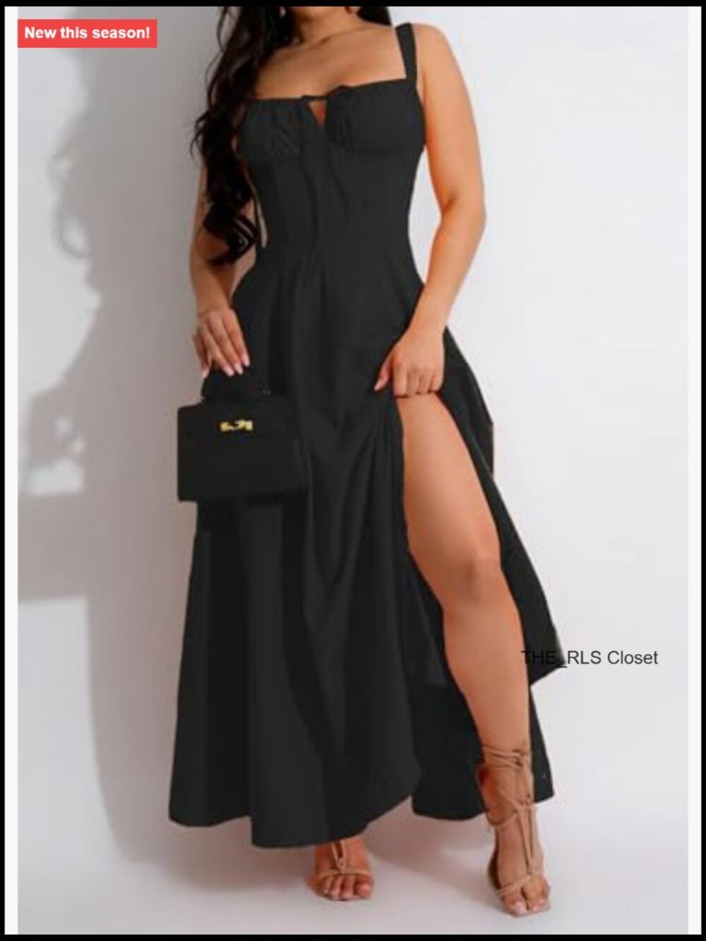 Milkmaid Corset Dress Spaghetti Strap Bustier A Line Slit Swing Flowy Casual - Picture 5 of 7